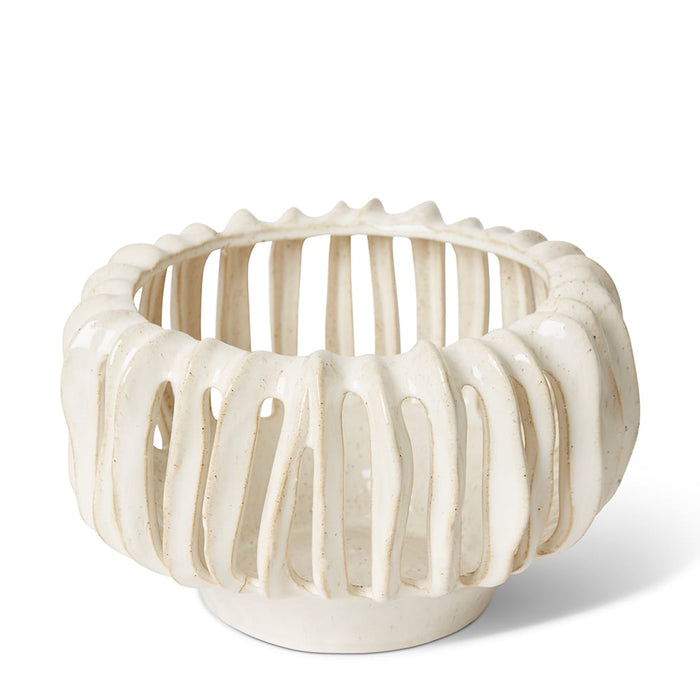Onyeka Candle Holder - White, 15cm (H)