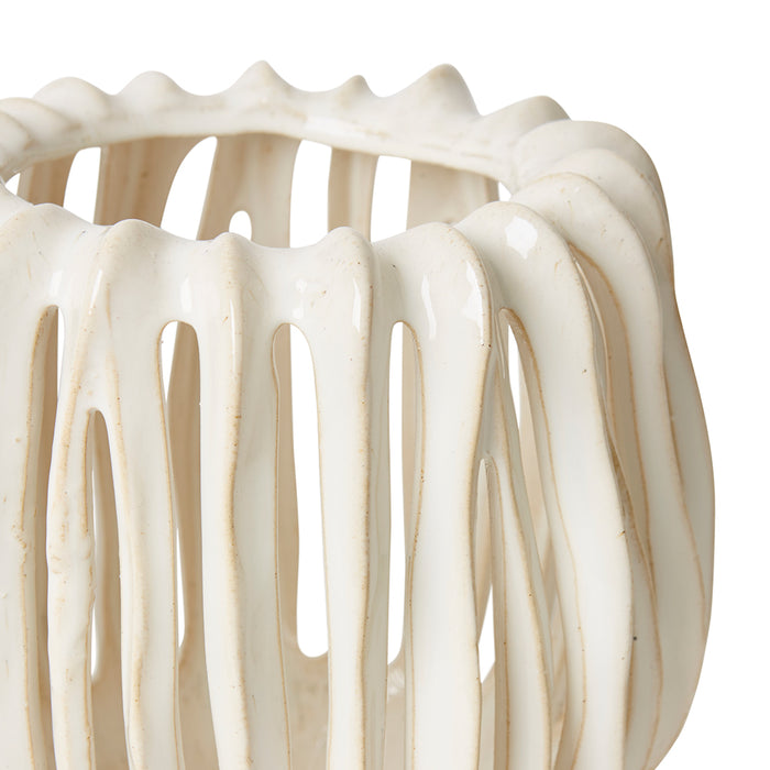 Onyeka Tall Candle Holder - White, 22cm (H)