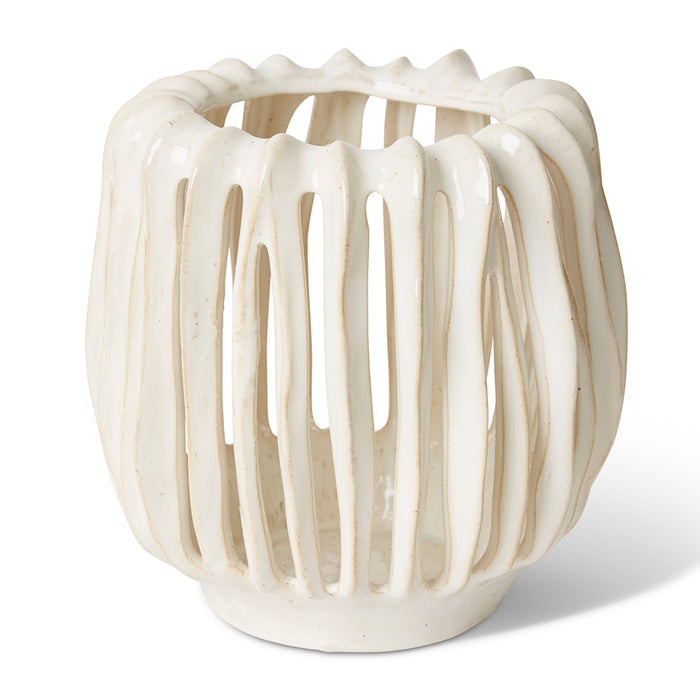 Onyeka Tall Candle Holder - White, 22cm (H)