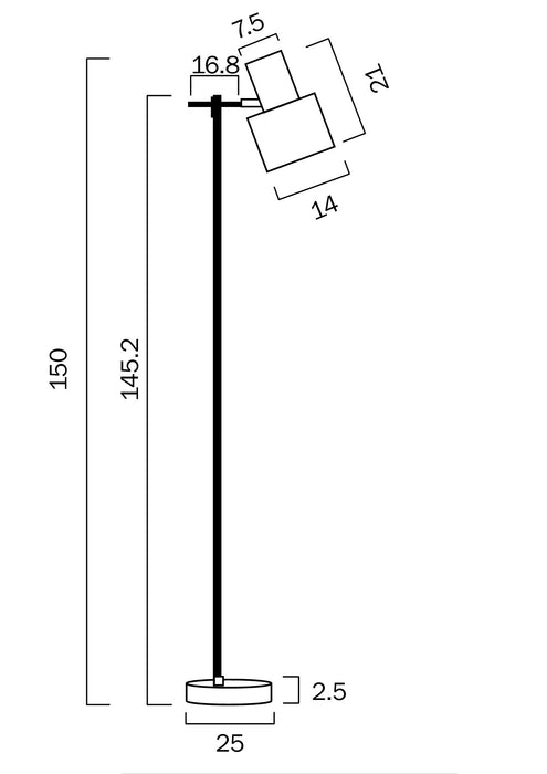 Croset Floor Lamp - Black, Gold