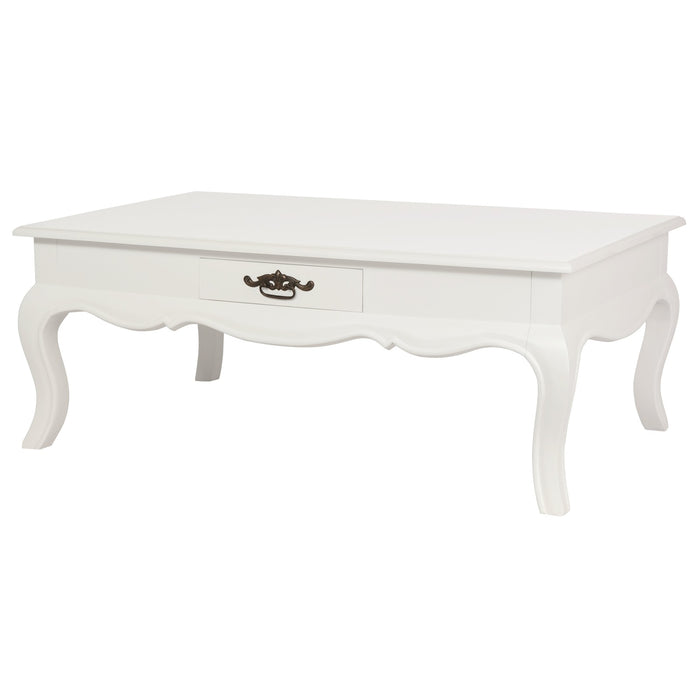 French Provincial 2 Drawer Coffee Table (White)