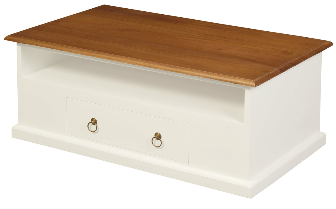 Tasmania 2 Drawer Coffee Table (White Caramel)
