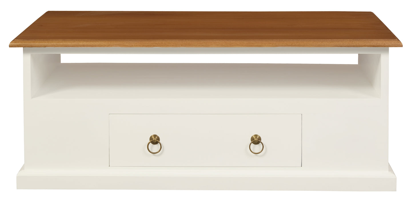 Tasmania 2 Drawer Coffee Table (White Caramel)