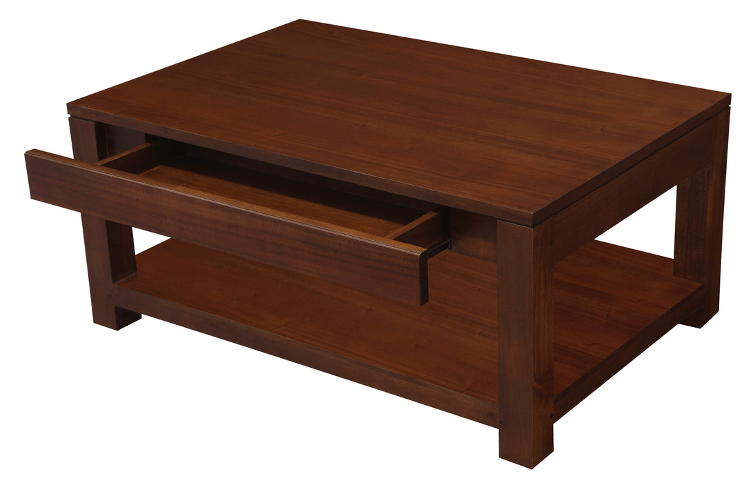 Amsterdam 2 Drawer Coffee Table (Mahogany)