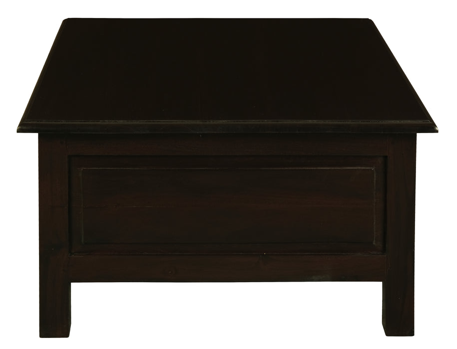 Tasmania 4 Drawer Straight Leg Coffee Table (Chocolate)