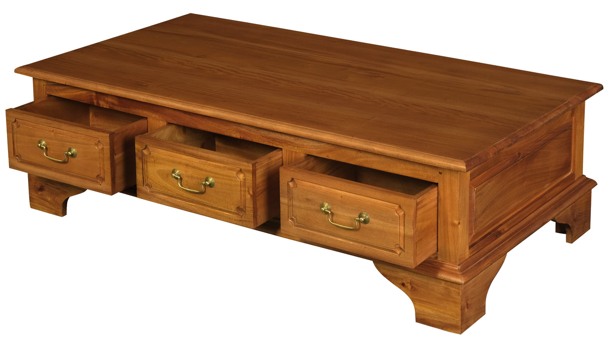 Tasmania 6 Drawer Coffee Table (Light Pecan)