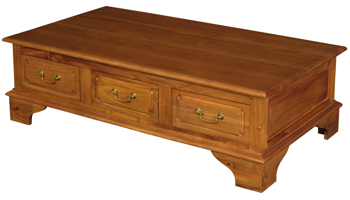Tasmania 6 Drawer Coffee Table (Light Pecan)