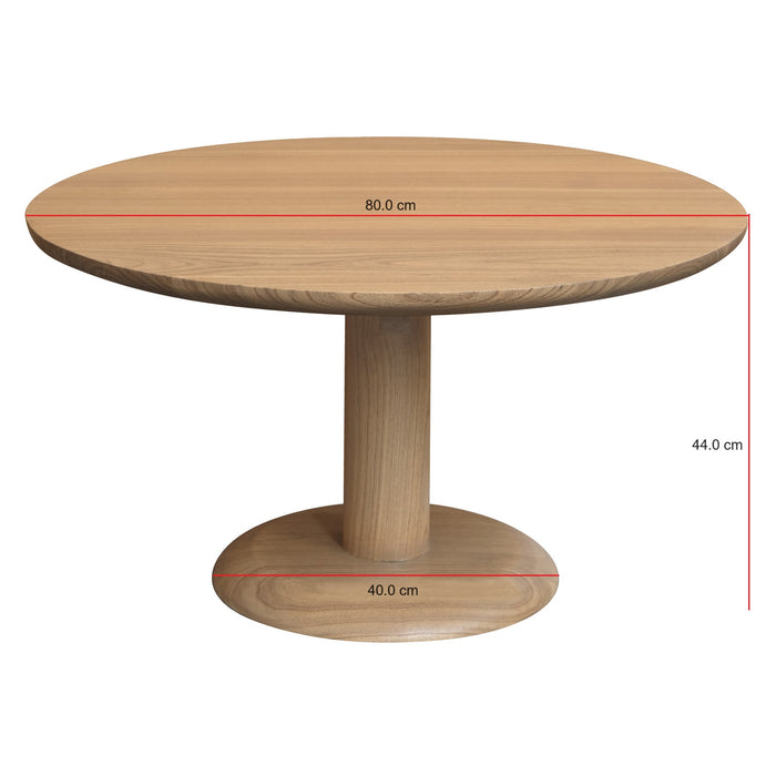 Oslo Round Solid Mindi Timber Coffee Table (Natural)