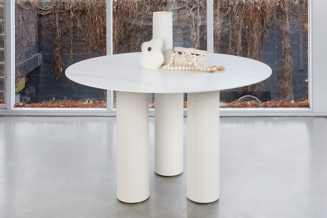 Cuba Round Dining Table White Sevella