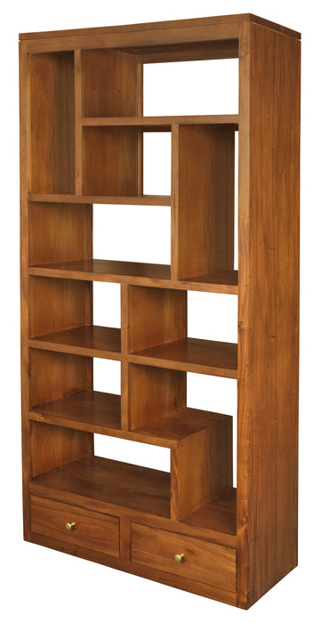 Amsterdam 2 Drawer Display Shelf (Light Pecan)