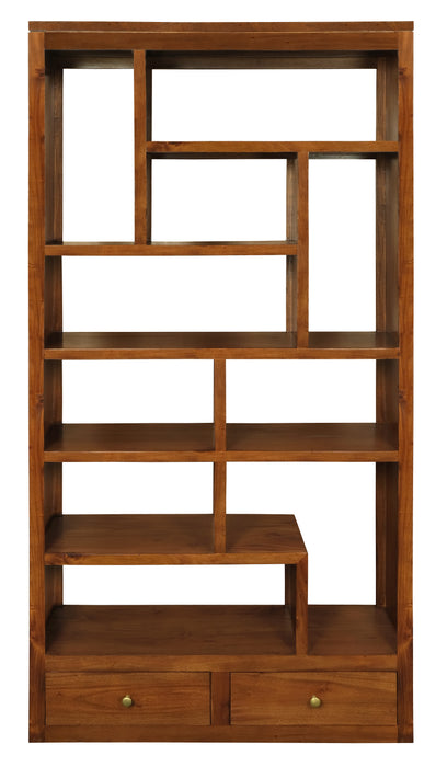 Amsterdam 2 Drawer Display Shelf (Light Pecan)