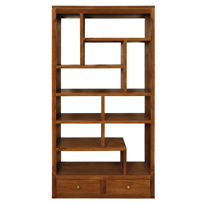 Amsterdam 2 Drawer Display Shelf (Light Pecan)