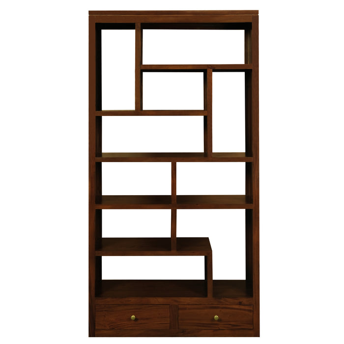 Amsterdam 2 Drawer Display Shelf (Mahogany)