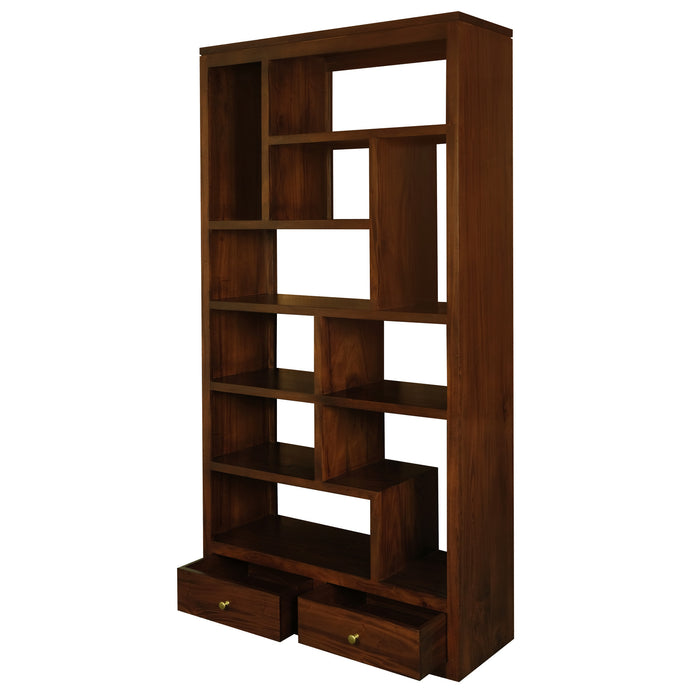 Amsterdam 2 Drawer Display Shelf (Mahogany)