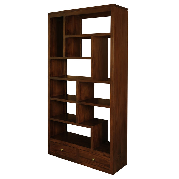 Amsterdam 2 Drawer Display Shelf (Mahogany)