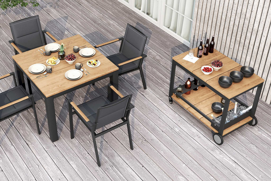 Carmel Outdoor Bar Cart - Black