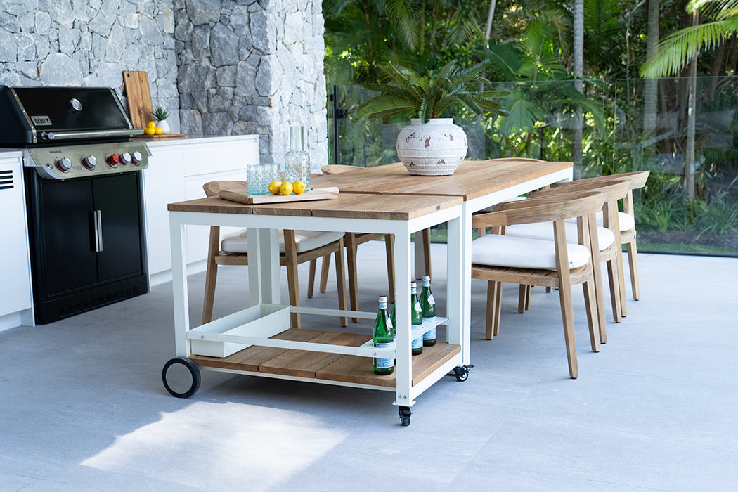 Carmel Outdoor Bar Cart - White
