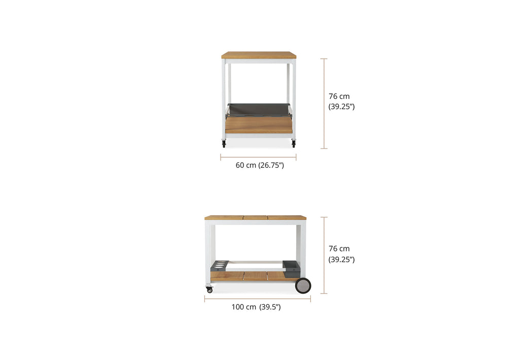 Carmel Outdoor Bar Cart - White