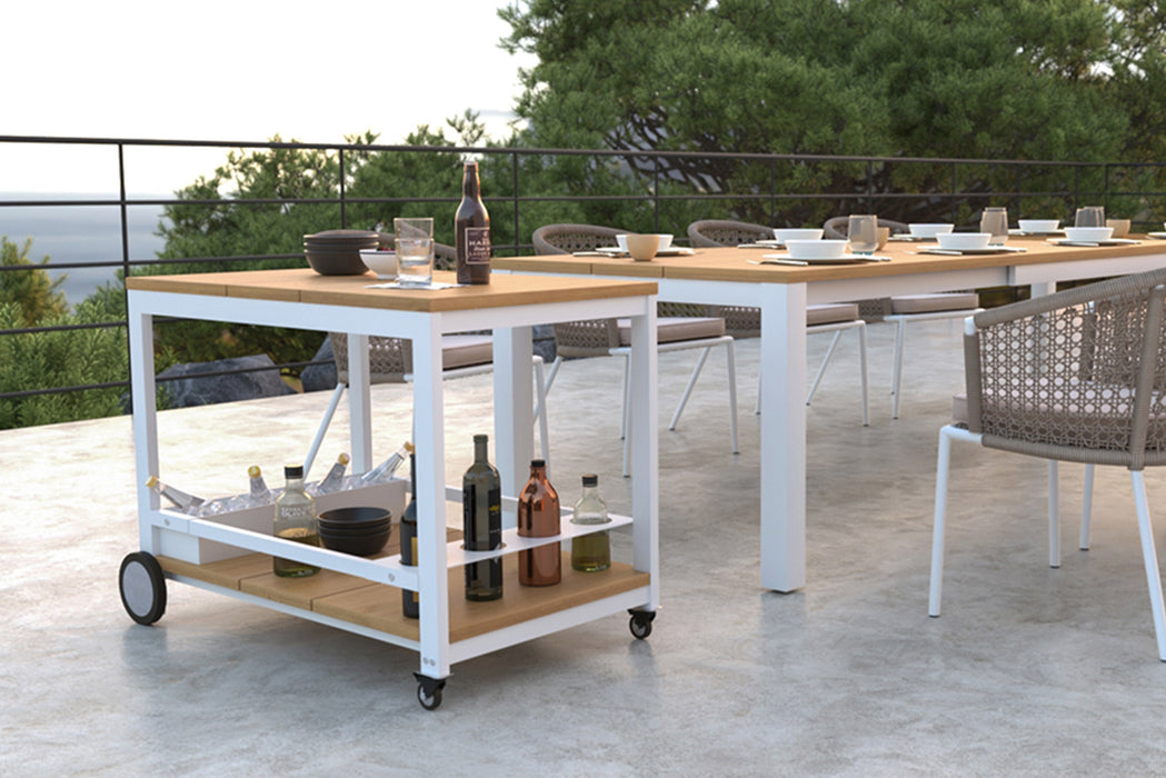 Carmel Outdoor Bar Cart - White
