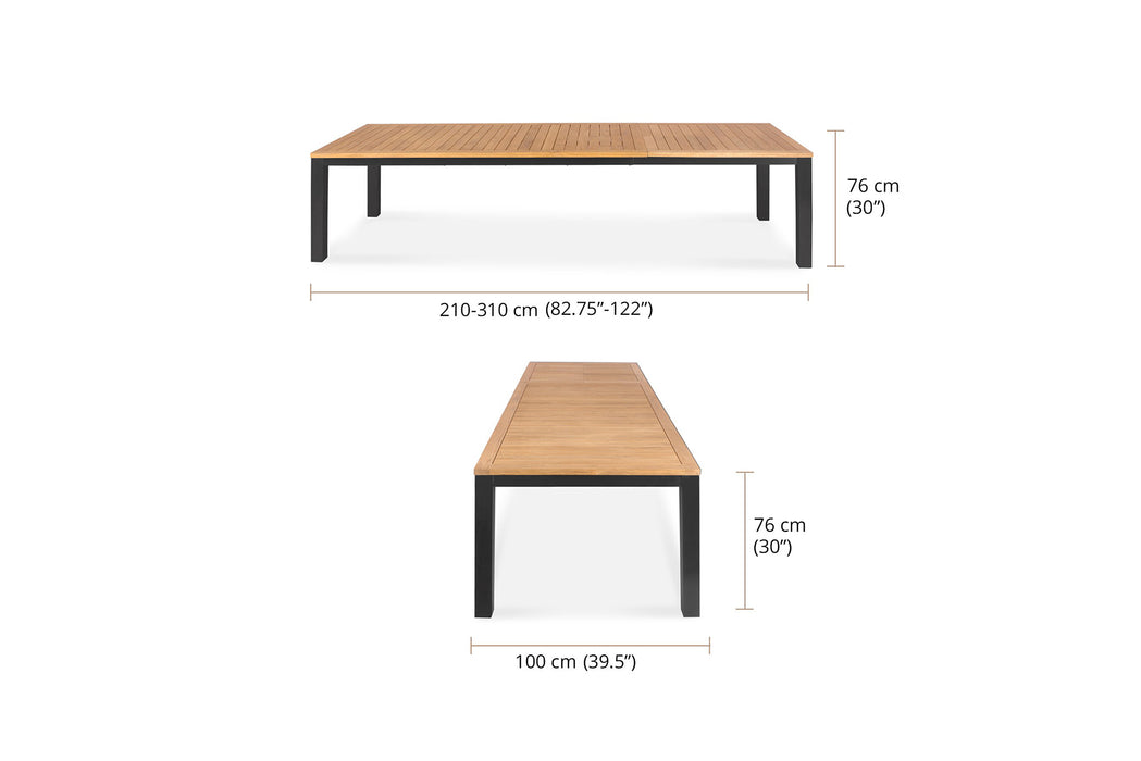 Carmel Outdoor Extension Table - White frame - 2.1m Plus