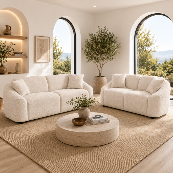 Mandy Boucle - 3 Seat Sofa Lounge - Ivory