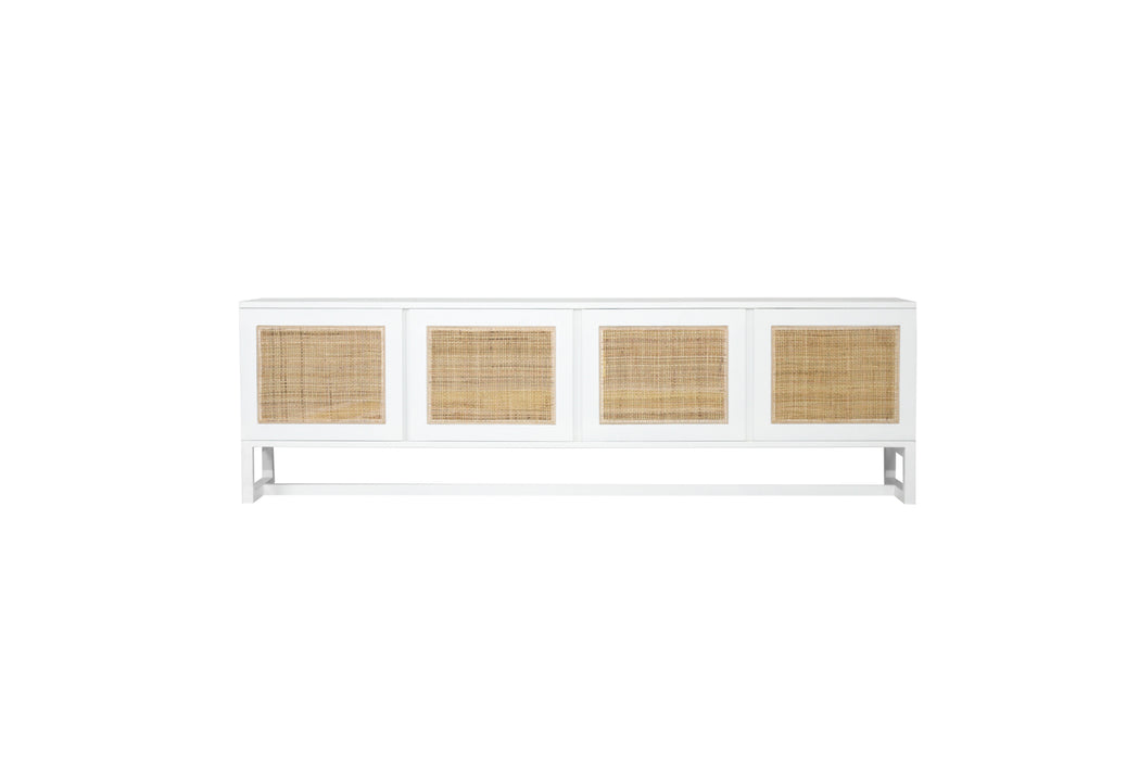 Clovelly Entertainment Unit - Four Door - White - White 200cm