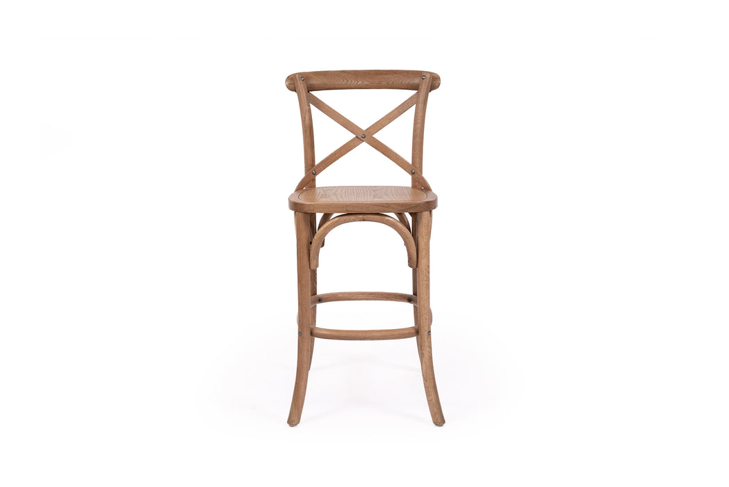 Cross Back Stool - Timber Seat