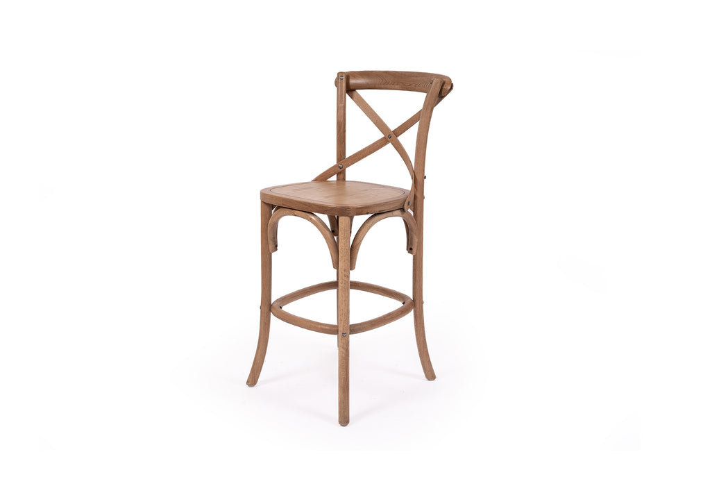 Cross Back Stool - Timber Seat
