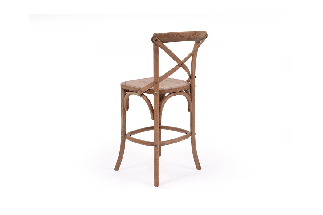 Cross Back Stool - Timber Seat