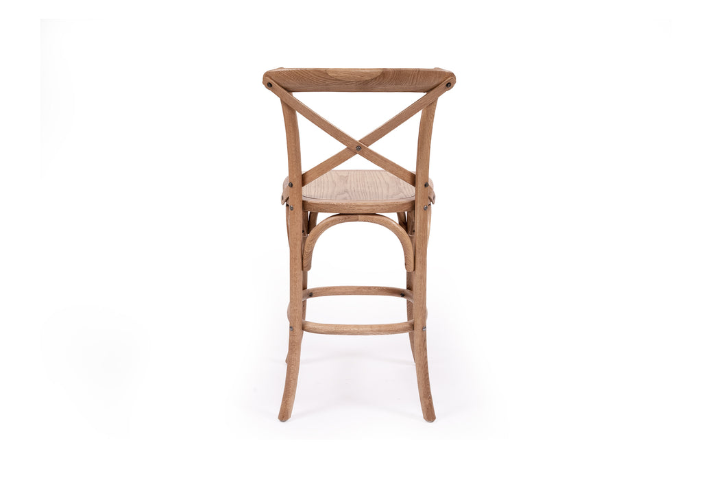 Cross Back Stool - Timber Seat