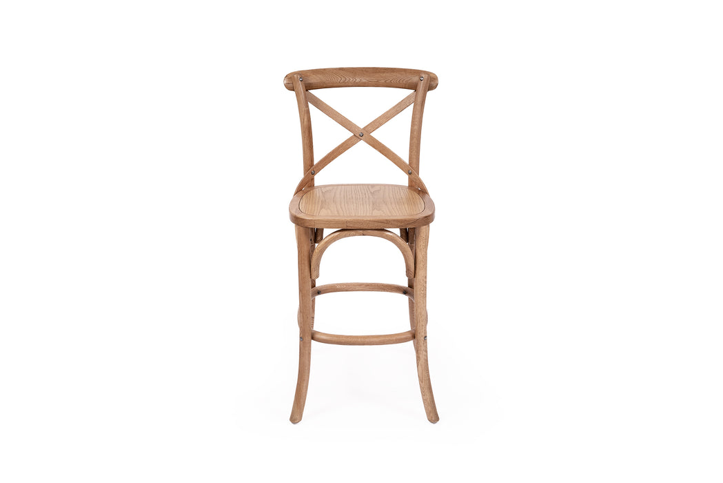 Cross Back Stool - Timber Seat