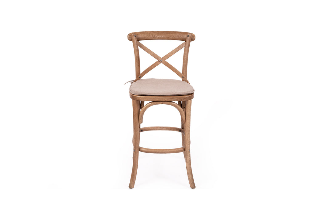 Cross Back Stool - Timber Seat