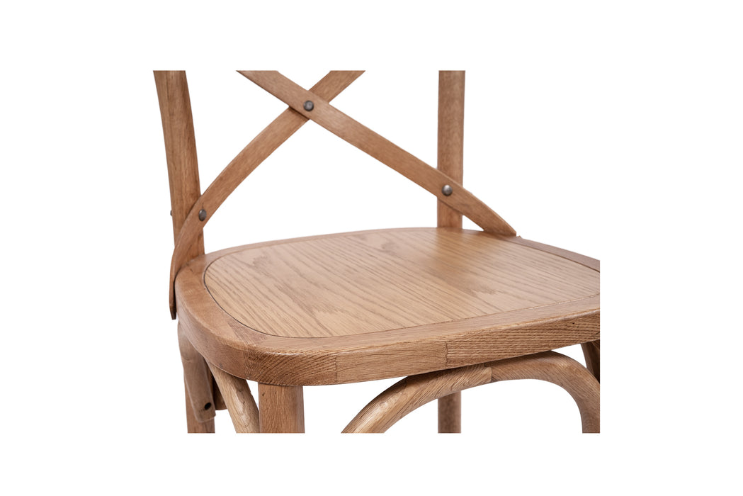 Cross Back Stool - Timber Seat