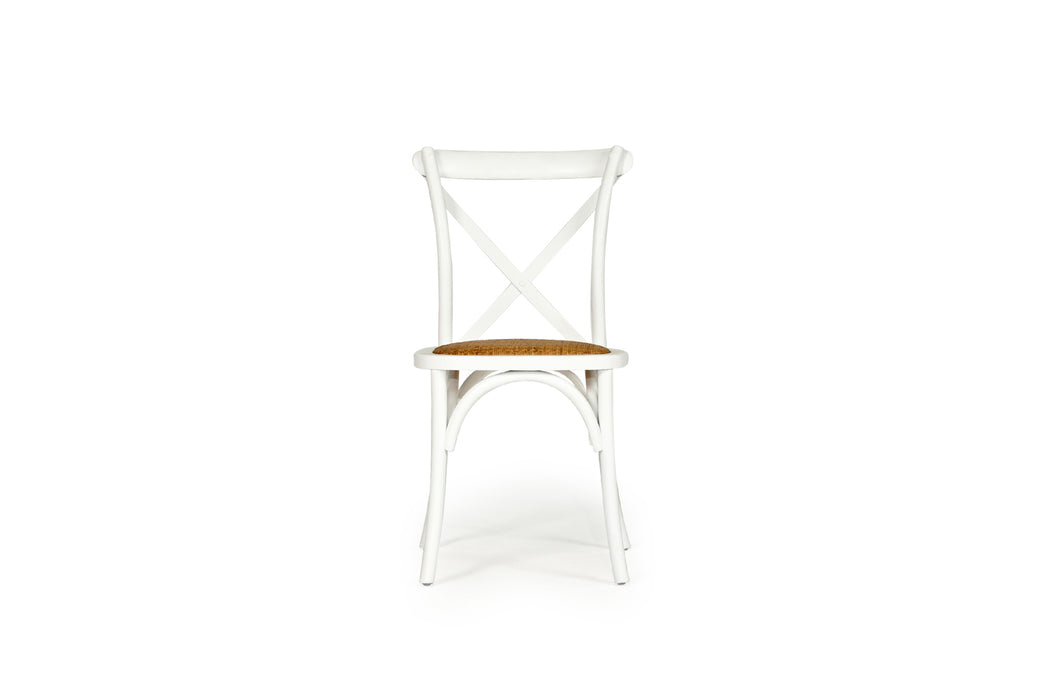 Cross Back Chair - White