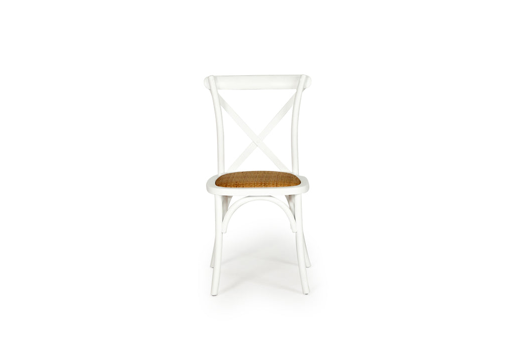 Cross Back Chair - White