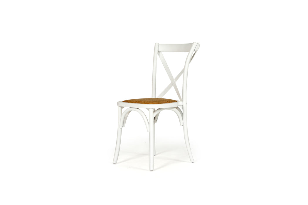 Cross Back Chair - White