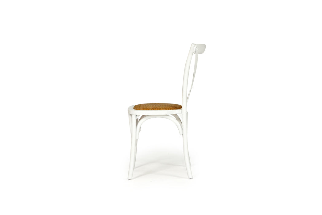 Cross Back Chair - White