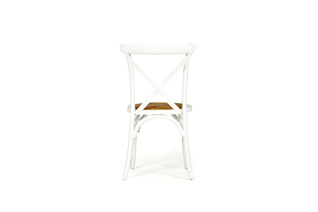 Cross Back Chair - White