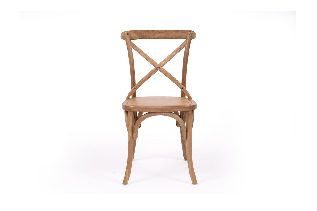 Cross Back Dining Chair - Natural Oak - Timber Seat