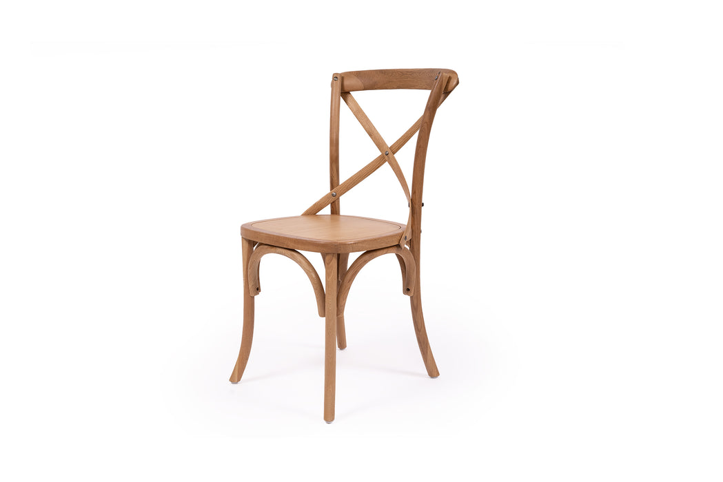 Cross Back Dining Chair - Natural Oak - Timber Seat