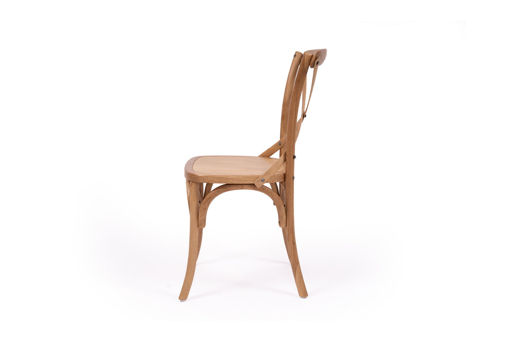 Cross Back Dining Chair - Natural Oak - Timber Seat