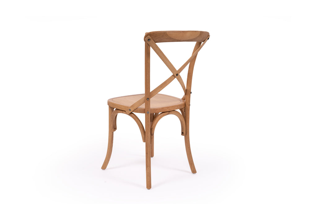 Cross Back Dining Chair - Natural Oak - Timber Seat
