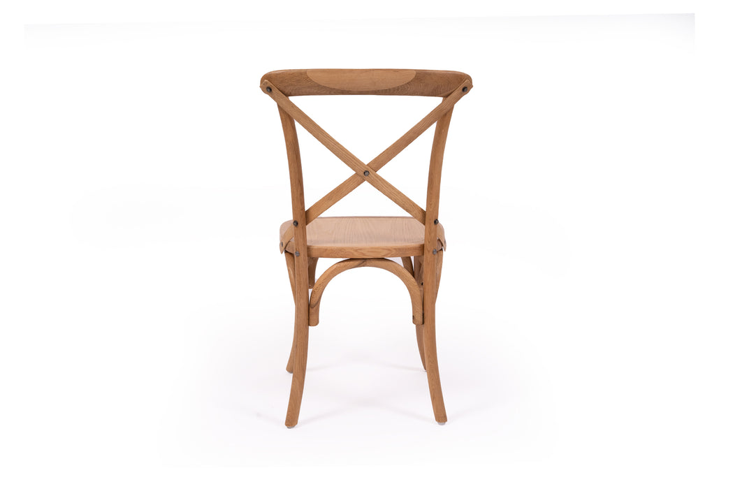 Cross Back Dining Chair - Natural Oak - Timber Seat