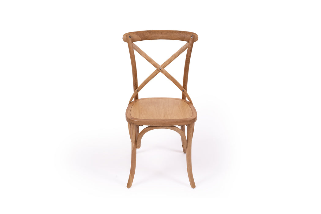 Cross Back Dining Chair - Natural Oak - Timber Seat