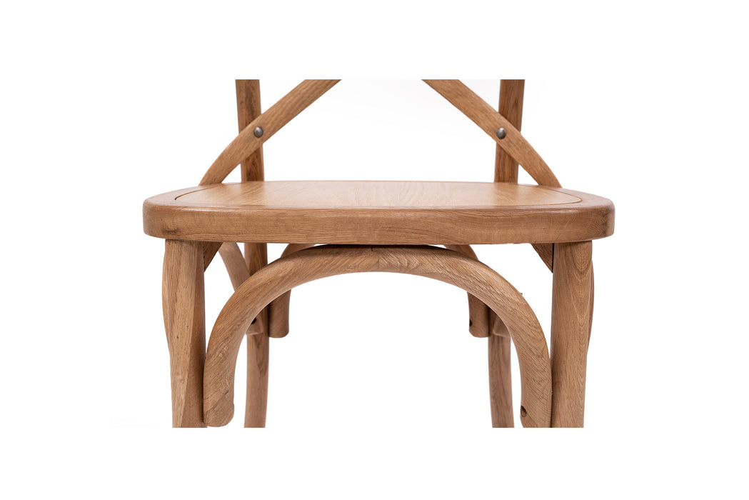 Cross Back Dining Chair - Natural Oak - Timber Seat