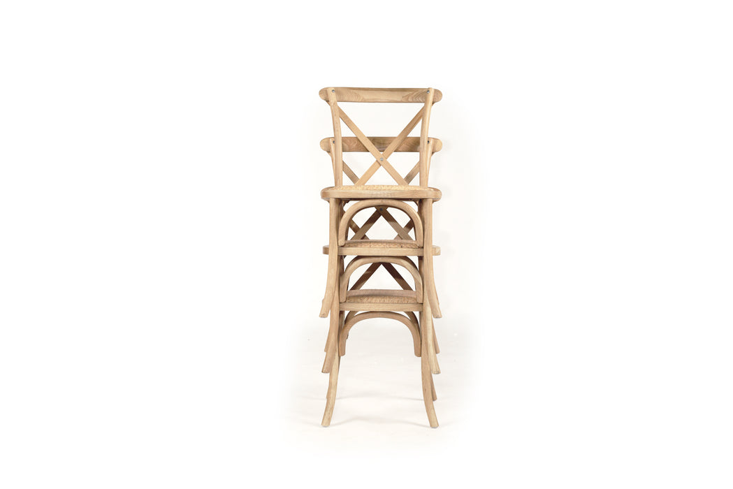 Stackable Cross Back Dining Chair - Natural Oak