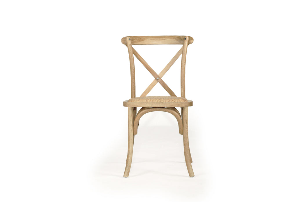 Stackable Cross Back Dining Chair - Natural Oak