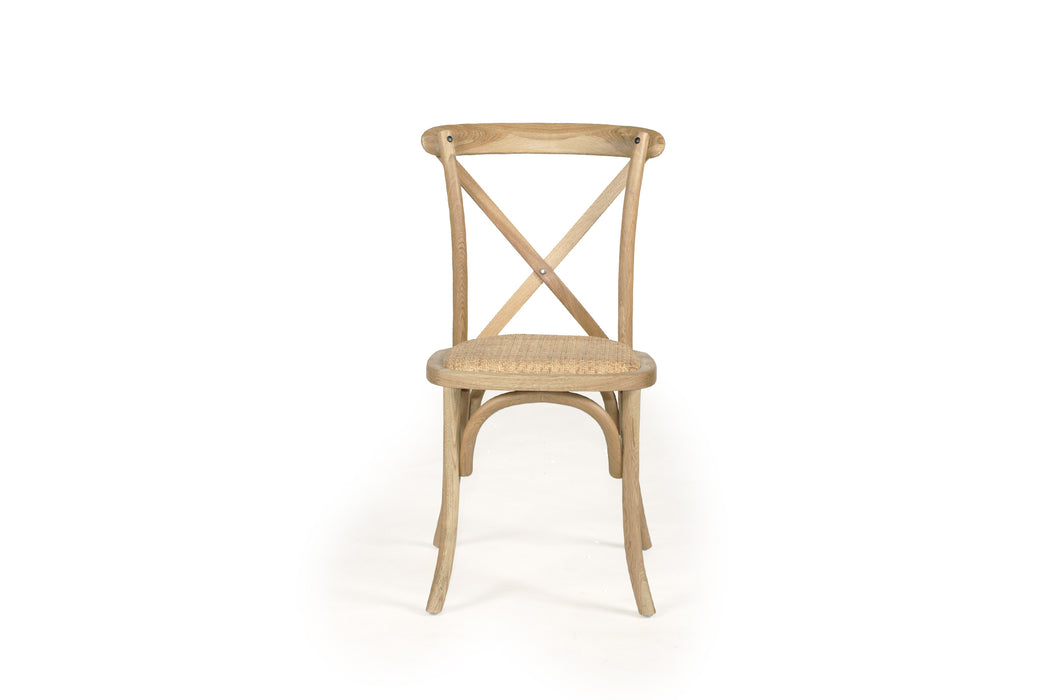 Stackable Cross Back Dining Chair - Natural Oak