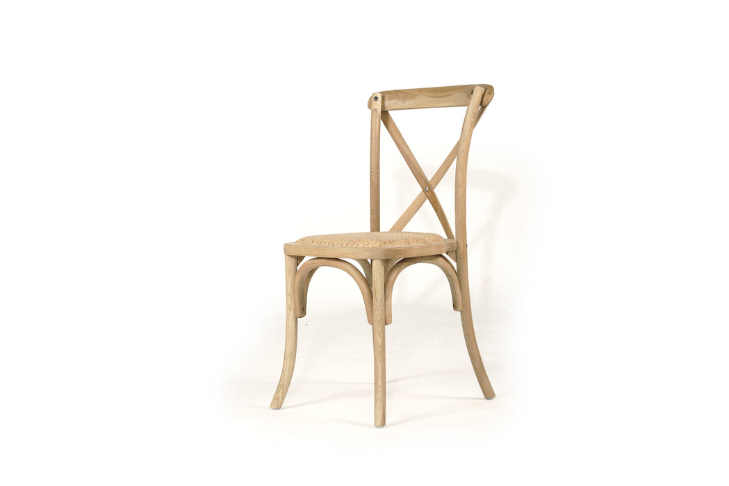 Stackable Cross Back Dining Chair - Natural Oak