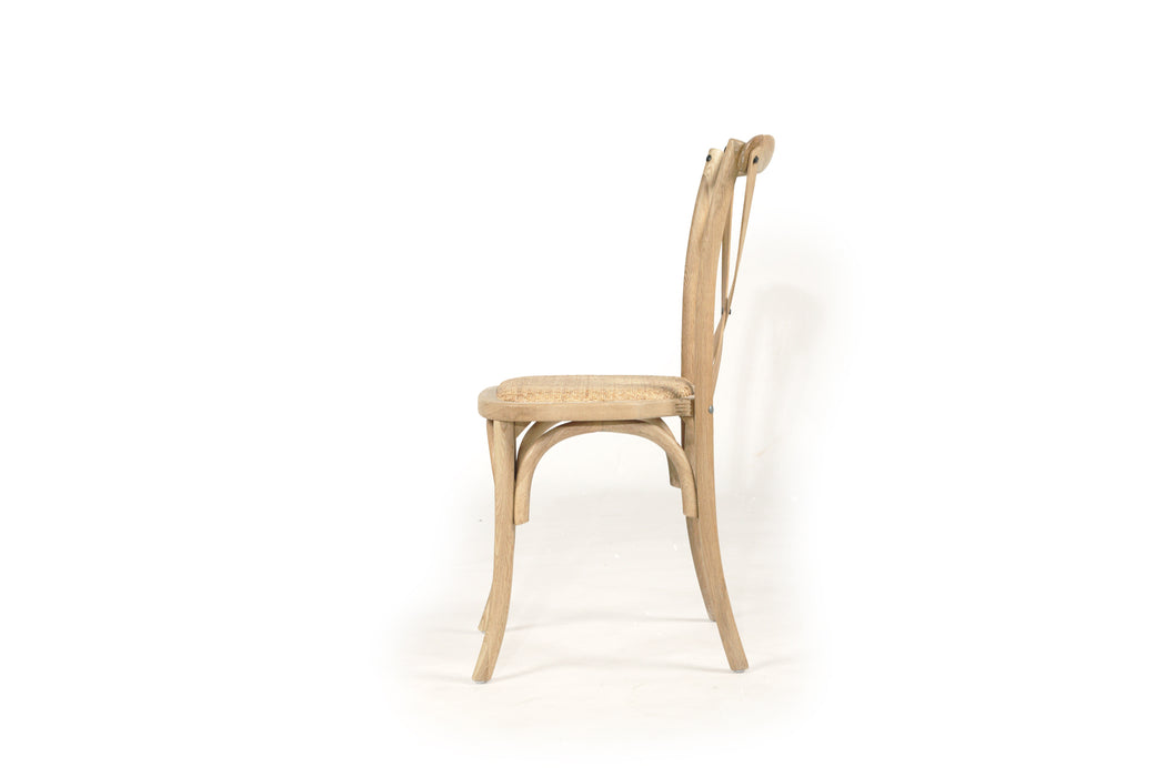 Stackable Cross Back Dining Chair - Natural Oak